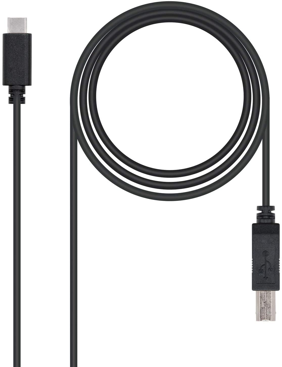 Nanocable Cable de Impresora USB-B 2.0 Macho a USB-C Macho 1m