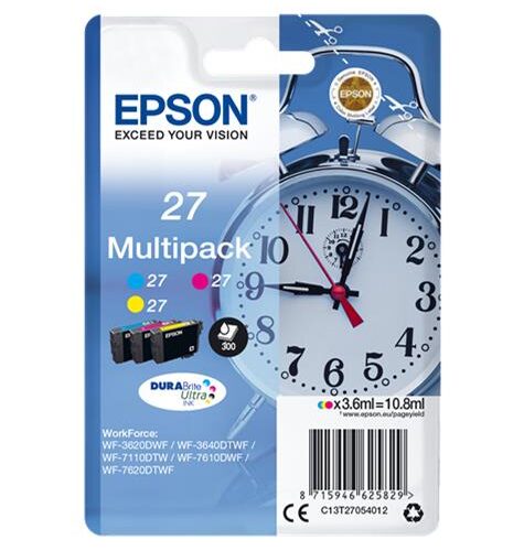 Epson T2705 (27) Pack de 3 Cartuchos de Tinta Originales - C13T27054012