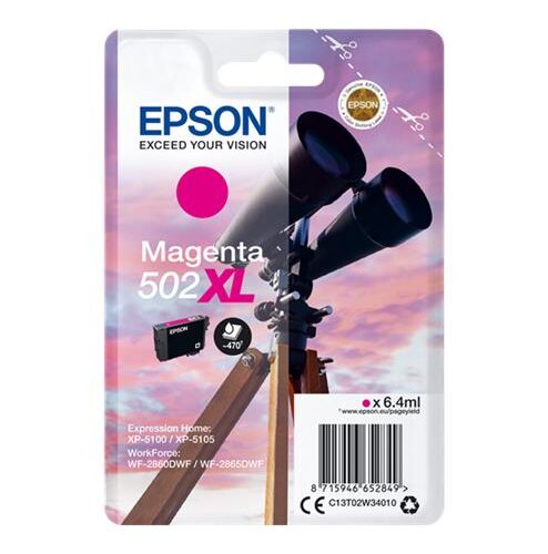 Epson 502XL Magenta Cartucho de Tinta Original - C13T02W34010
