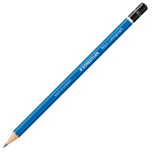 Staedtler Mars Lumograph 100 Lapiz de Grafito Hexagonal - Mina H Ultrarresistente de 2mm - Madera de Bosques Sostenibles