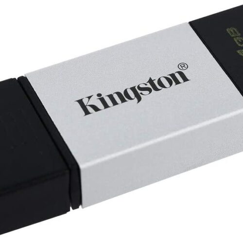 Kingston DataTraveler 80 Memoria USB Tipo C 64GB - USB-C 3.2 Gen 1 - 200 MB/s en Lectura - Con Tapa - Diseo Metalico (Pendrive)