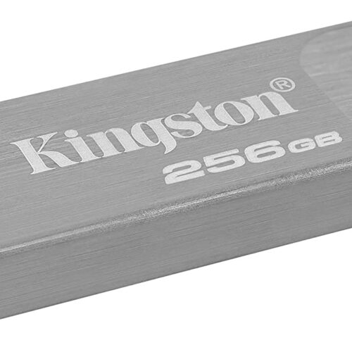 Kingston DataTraveler Kyson Memoria USB 256GB - 3.2 Gen 1 - 200 MB/s en Lectura - Diseo Metalico - Color Plata (Pendrive)