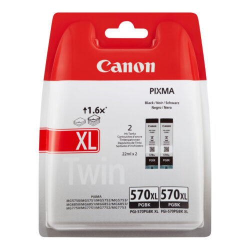 Canon PGI570XL Negro Pack de 2 Cartuchos de Tinta Originales - 0318C007