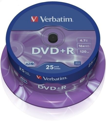 Verbatim DVD+R 16x 4.7GB (Tarrina 25 Uds)