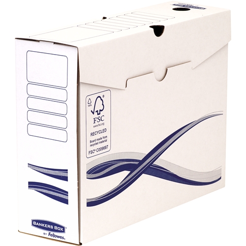 Fellowes Bankers Box Basic Pack de 25 Cajas de Archivo Definitivo A4+ 100mm - Montaje Manual - Carton Reciclado Certificacion FSC