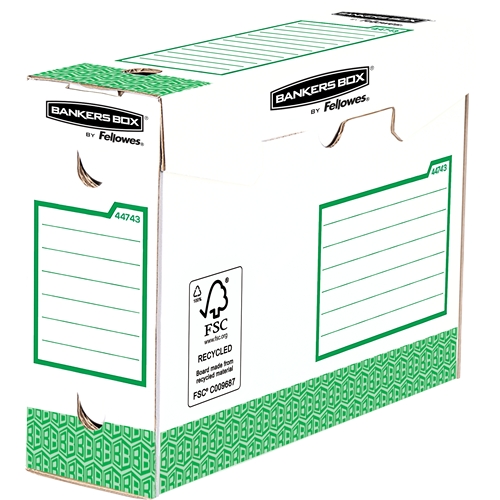 Fellowes Bankers Box Basic Pack de 20 Cajas de Archivo Definitivo A4+ 100mm - Extra Resistente - Montaje Manual - Carton Reciclado Certificacion FSC