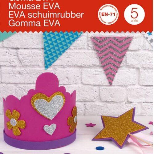 Apli Pack de 5 Goma Eva 600 x 400 mm - Grosor 2 mm - Impermeable - Moldeable al Calor - Color Blanco