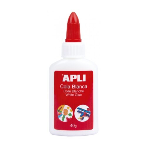 Apli Cola Blanca Liquida 40g - Aplicador de Punta - Libre de Solventes y No Toxica - Apto para uso Escolar