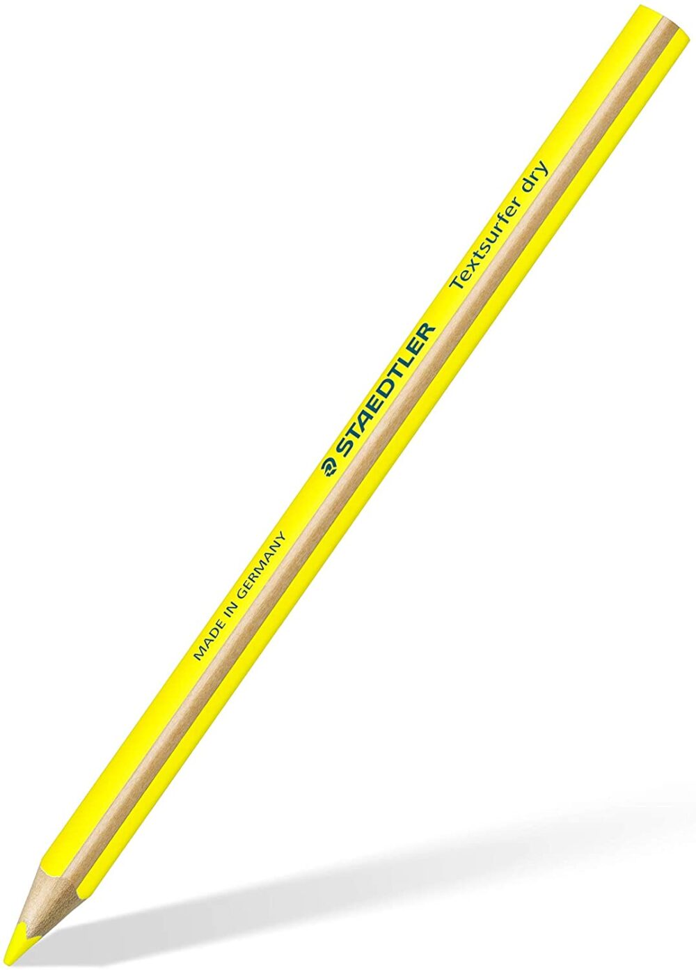 Staedtler Textsurfer Dry 128 64 Lapiz Fluorescente de Color Triangular - Mina de 4mm - Madera de Bosques Sostenibles - Color Amarillo Neon