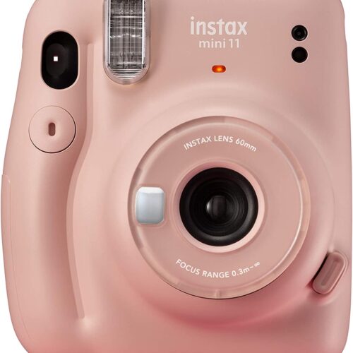Fujifilm Instax Mini 11 Blush Pink Camara Instantanea - Tamao de Imagen 62x46mm - Flash Auto - Mini Espejo para Selfies - Correa de Mano y 2 Botones de Obturador Diferentes