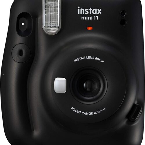 Fujifilm Instax Mini 11 Charcoal Gray Camara Instantanea - Tamao de Imagen 62x46mm - Flash Auto - Mini Espejo para Selfies - Correa de Mano y 2 Botones de Obturador Diferentes