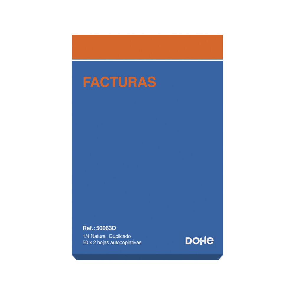 Dohe Talonario de Facturas - Cuarto Natural - 50x2 Hojas Autocopiativas - Duplicado