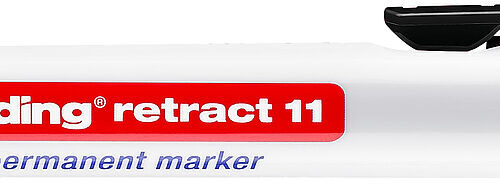 Edding Retract 11 Rotulador Permanente Retractil - Punta Redonda - Trazo entre 1.5 y 3mm - Recargable - Secado Rapido - Color Negro