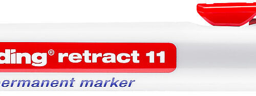 Edding Retract 11 Rotulador Permanente Retractil - Punta Redonda - Trazo entre 1.5 y 3mm - Recargable - Secado Rapido - Color Rojo