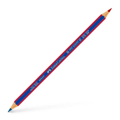 Faber-Castell Janus Lapiz Fino Bicolor Hexagonal - Ecologico - Resistente a la Rotura - Color Rojo/Azul