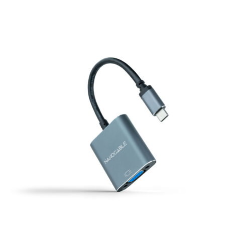 Nanocable Conversor USB-C A VGA - Aluminio - 10cm - Color Gris