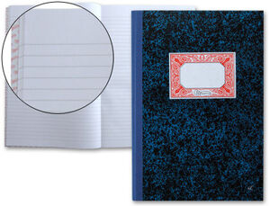 Miquel Rius Cuaderno Cartone Rayado Horizontal Tamao Folio Natural 100 Hojas sin Numerar - Cubiertas de Carton Contracolado - Lomo de Tela Engomada Azul