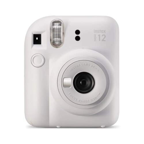Fujifilm Instax Mini 12 Clay White Camara Instantanea - Tamao de Imagen 62x46mm - Flash Auto - Exposicion Automatica - Mini Espejo para Selfies - Modo Primer Plano