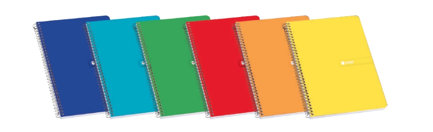 Enri Plus Cuaderno Espiral Formato Folio Cuadriculado 4x4mm - 80 Hojas 60gr con Margen - Cubierta Blanda - Colores Surtidos