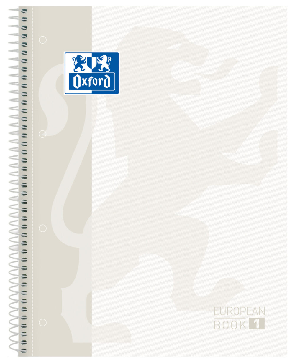 Oxford Europeanbook 1 Cuaderno Espiral Formato A4+ Cuadriculado 5x5mm - 80 Hojas - Banda de Color - Tapa Extradura Brillante - Color Blanco