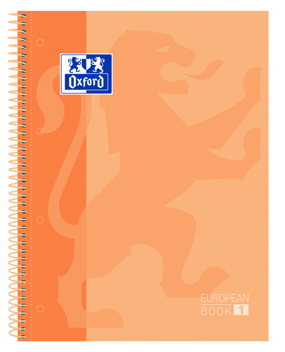 Oxford Europeanbook 1 Cuaderno Espiral Formato A4+ Cuadriculado 5x5mm - 80 Hojas - Banda de Color - Tapa Extradura Brillante - Color Melocoton