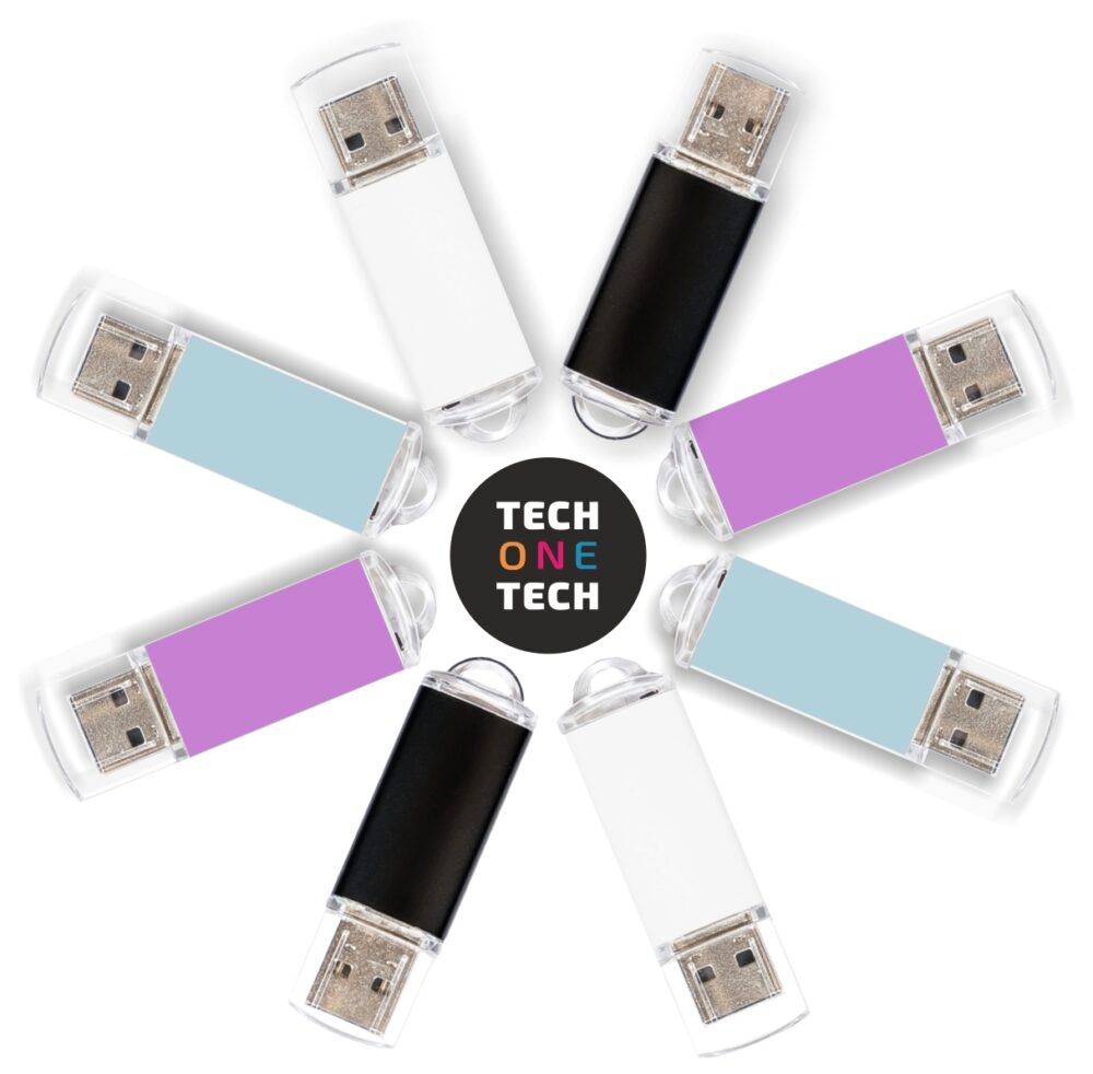 TechOneTech Basic Serie Pro Pack Ahorro de 8 Memorias USB 2.0 16GB - Colores Surtidos (Pendrive)