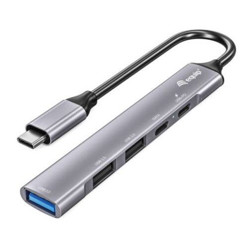 Equip Hub USB-C con 1x USB 3.0, 2x USB 2.0 y 1x USB-C PD - Carcasa de Aluminio