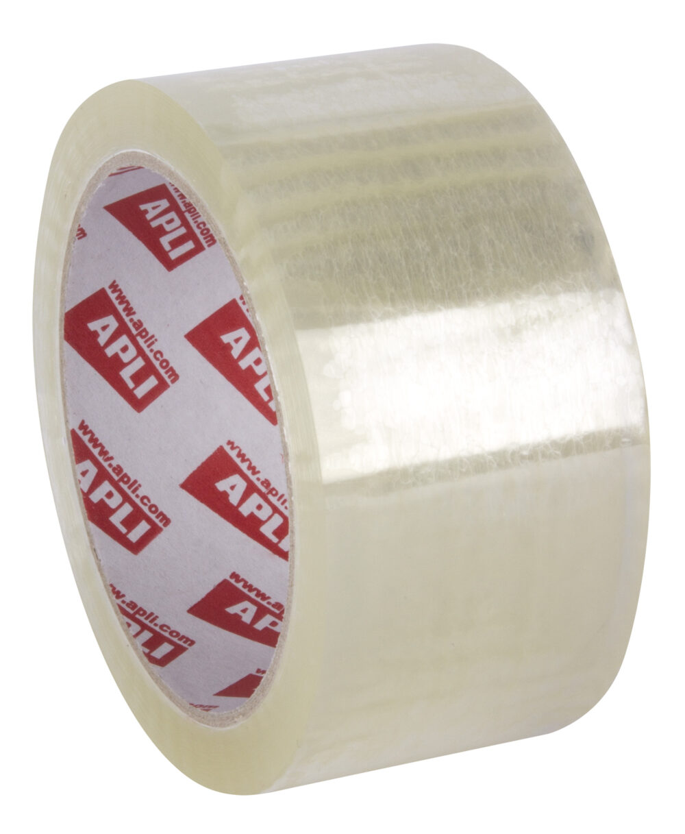 Apli Precinto Premium Pp Solvente Transparente 48mm x 66m - Resistente a la Humedad y al Envejecimiento - Adhesivo de Alta Calidad - Grosor de 28?m Color: Transparente