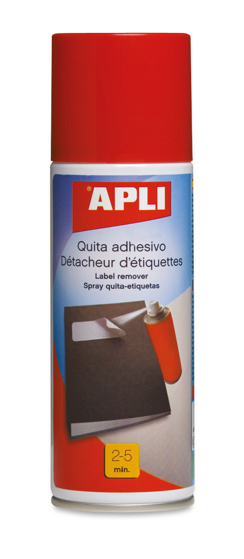 Apli Spray Quita Adhesivo - 200ml - Elimina Facilmente Residuos de Adhesivo y Pegamento en Madera, Ceramica, Cristal, Metal y Plastico