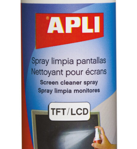 Apli Spray Limpiador Pantallas TFT/LCD - Contenido 250ml - Elimina Manchas y Polvo - Mantiene Pantallas Limpias y sin Bacterias