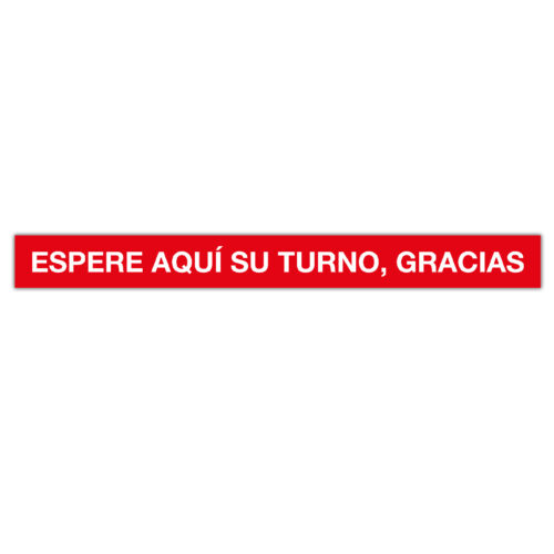 Apli Tira de Sealizacion Adhesiva "Espere Aqui Su Turno" - 100x10cm - Film de PVC de 100 Micras - Adhesivo Solvente de Alta Resistencia - Ideal para Comercios - Soporta Temperaturas de 0ºC a 60ºC
