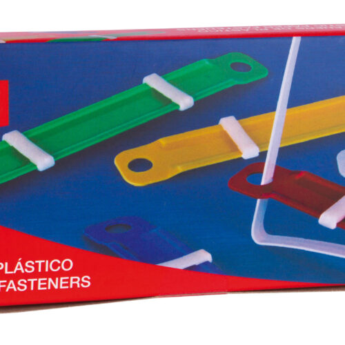 Apli Fasteners de Plastico con Lengüeta - Tamao 90x12mm - Cierre Compresor - Colores Surtidos - Ideal para Organizar Papel