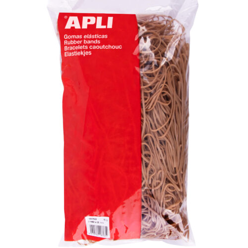 Apli Gomas Elasticas Ø 140 x 2mm - 1kg de Contenido - Gran Elasticidad y Resistencia - 70% de Caucho Natural
