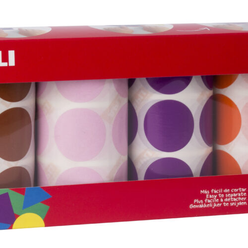Apli Gomets Redondos Ø 33mm - Colores Surtidos - Adhesivo Permanente - 4 Rollos por Pack - 2832 Gomets - Ideal para Desarrollar la Psicomotricidad Fina en Guarderias
