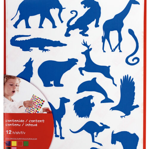 Apli Gomets Animales Salvajes - 204 Unidades por Bolsa - Formas de Elefante, Tigre, Jirafa y Mas - Adhesivo Base Agua y Materiales 100% Reciclables