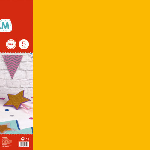 Apli Goma Eva Naranja 600x400 - 5 Hojas de Tamao Grande y Flexible - Ideal para Manualidades y Decoracion