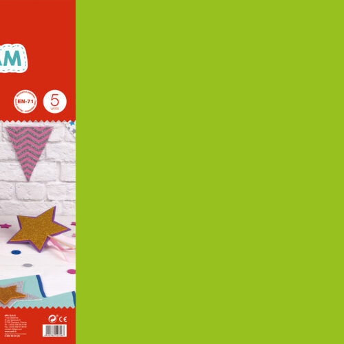 Apli Goma Eva Verde Claro 600x400 - 5 Hojas de Tamao Grande y Flexible - Ideal para Manualidades y Decoracion