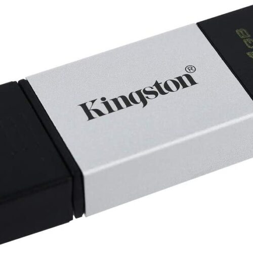 Kingston DataTraveler 80 Memoria USB Tipo C 64GB - USB-C 3.2 Gen 1 - 200 MB/s en Lectura - Con Tapa - Diseño Metalico (Pendrive)