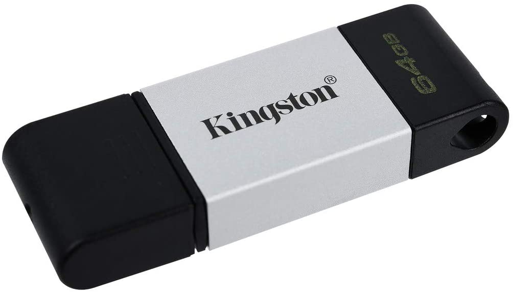 Kingston DataTraveler 80 Memoria USB Tipo C 64GB - USB-C 3.2 Gen 1 - 200 MB/s en Lectura - Con Tapa - Diseño Metalico (Pendrive)