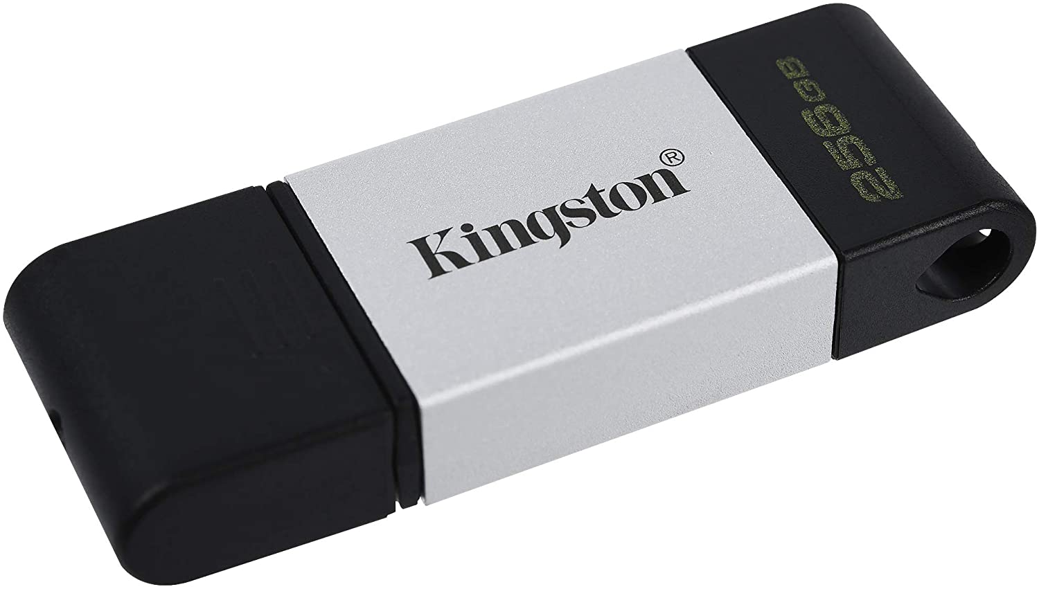Kingston DataTraveler 80 Memoria USB Tipo C 256GB - USB-C 3.2 Gen 1 - 200 MB/s en Lectura - Con Tapa - Diseño Metalico (Pendrive)