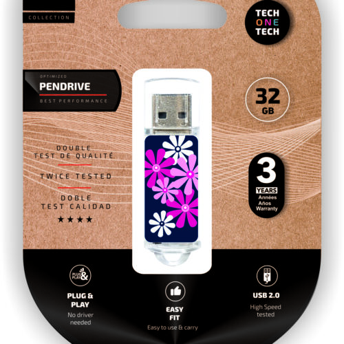 TechOneTech Flower Power Memoria USB 2.0 32GB (Pendrive)
