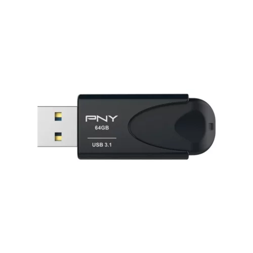 PNY Attache 4 Memoria USB 3.1 64GB - Enganche para Llavero - Color Negro (Pendrive)