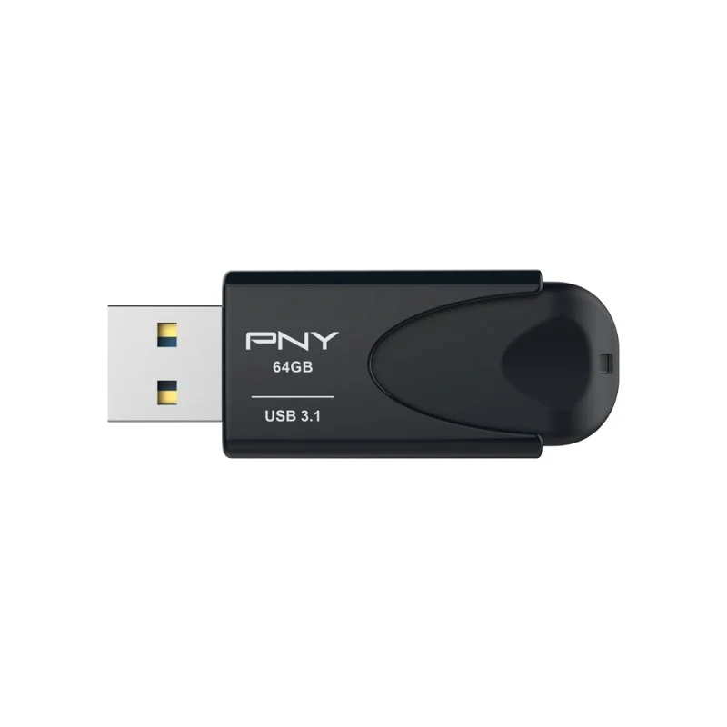 PNY Attache 4 Memoria USB 3.1 64GB - Enganche para Llavero - Color Negro (Pendrive)