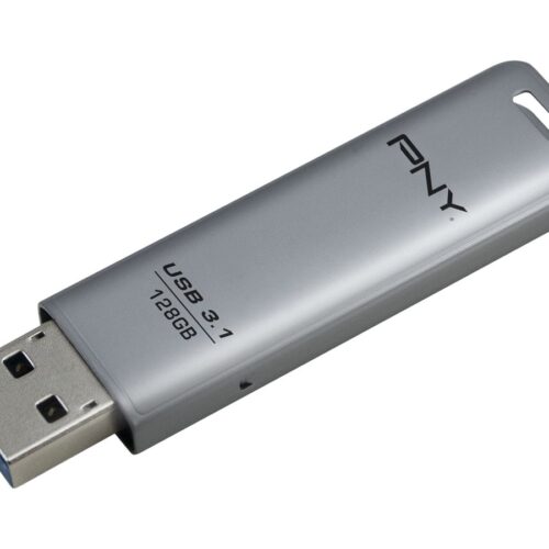 PNY Elite Steel Memoria USB 3.1 128GB - Acabado en Metal - Enganche para Llavero - Color Acero (Pendrive)