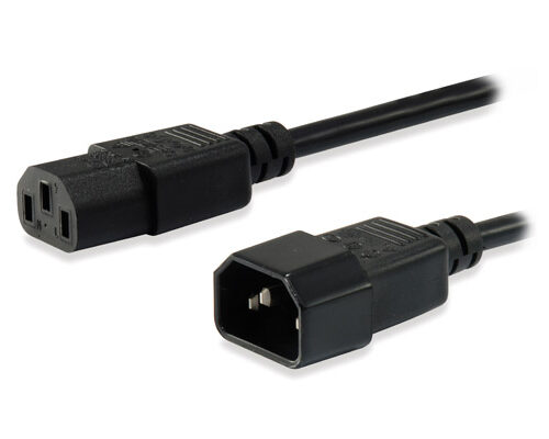 Equip Cable Alargador de Alimentacion C13 a C14 Macho/Hembra 1.8m Negro