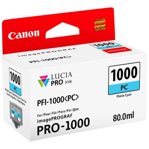 Canon PFI1000 Cyan Photo Cartucho de Tinta Original - PFI1000PC/0550C001
