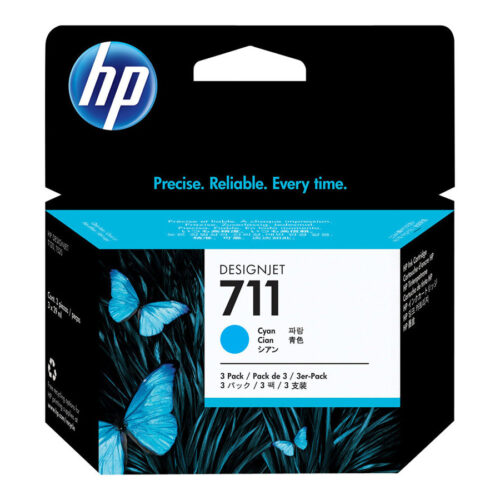 HP 711 Cyan Pack de 3 Cartuchos de Tinta Originales - CZ134A