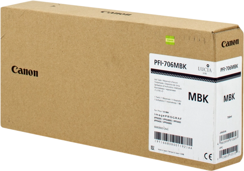 Canon PFI706 Negro Mate Cartucho de Tinta Original - 6680B001